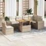 Garden set with 7 pieces of sofas and beige synthetic rattan cushions. by , Garden sets - Ref: Foro24-3327383, Price: 695,44 ...