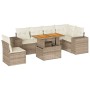 Set sofás de jardín 7 piezas y cojines ratán sintético beige de , Conjuntos de jardín - Ref: Foro24-3327383, Precio: 695,44 €...