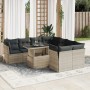 Garden furniture set 9 pieces and light gray synthetic rattan cushions | Foro24|Onlineshop| Casa, Jardín y Más Foro24.es