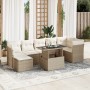 Garden sofa set with 8 pieces of synthetic beige rattan and cushions. | Foro24|Onlineshop| Casa, Jardín y Más Foro24.es