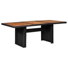 Black synthetic rattan garden dining table 200x100x74 cm by vidaXL, Garden tables - Ref: Foro24-310144, Price: 222,99 €, Disc...