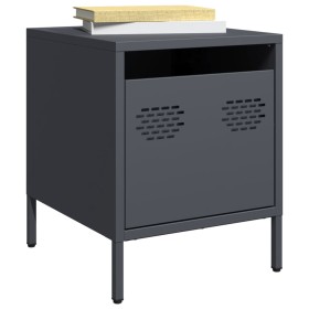 Bedside tables 2 units anthracite gray steel