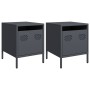 Bedside tables 2 units anthracite gray steel 35x39x43.5 cm | Foro24|Onlineshop| Casa, Jardín y Más Foro24.es