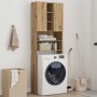 Washing machine cabinet oak artisan 64x25.5x190 cm by , Accessories for washing machines and dryers - Ref: Foro24-856650, Pri...