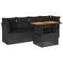 Set de muebles de jardín 5 pzas y cojines ratán sintético negro de , Conjuntos de jardín - Ref: Foro24-3326876, Precio: 387,8...