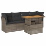 Garden sofa set with 5-piece synthetic rattan gray cushions | Foro24|Onlineshop| Casa, Jardín y Más Foro24.es