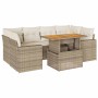 Gartensofagarnitur 7-teilig mit Kissen aus synthetischem Rattan in Beige. | Foro24|Onlineshop| Casa, Jardín y Más Foro24.es