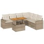 Gartensofagarnitur 7-teilig mit Kissen aus synthetischem Rattan in Beige. | Foro24|Onlineshop| Casa, Jardín y Más Foro24.es