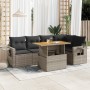 6-piece garden furniture set with gray synthetic rattan cushions | Foro24|Onlineshop| Casa, Jardín y Más Foro24.es