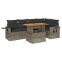 6-piece garden furniture set with gray synthetic rattan cushions | Foro24|Onlineshop| Casa, Jardín y Más Foro24.es