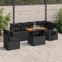 7-piece garden sofa set with black synthetic rattan cushions | Foro24|Onlineshop| Casa, Jardín y Más Foro24.es