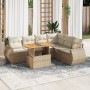 Gartensofagarnitur 7-teilig mit Kissen aus synthetischem Rattan in Beige. | Foro24|Onlineshop| Casa, Jardín y Más Foro24.es