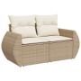 Garden set with 7 pieces of sofas and beige synthetic rattan cushions. | Foro24|Onlineshop| Casa, Jardín y Más Foro24.es