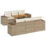 Gartensofagarnitur 7-teilig mit Kissen aus synthetischem Rattan in Beige. von , Gartensets - Ref: Foro24-3327334, Preis: 708,...