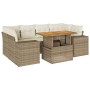 Garden set with 7 pieces of sofas and beige synthetic rattan cushions. by , Garden sets - Ref: Foro24-3327341, Price: 641,68 ...