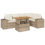 Gartensofa-Set mit 6-teiligen Kissen aus synthetischem Rattan in Beige. von , Gartensets - Ref: Foro24-3327376, Preis: 566,30...