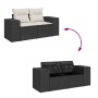 Garden sofa set with 9-piece black synthetic rattan cushions | Foro24|Onlineshop| Casa, Jardín y Más Foro24.es