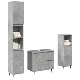 Bathroom furniture set, 2 pieces, gray plywood