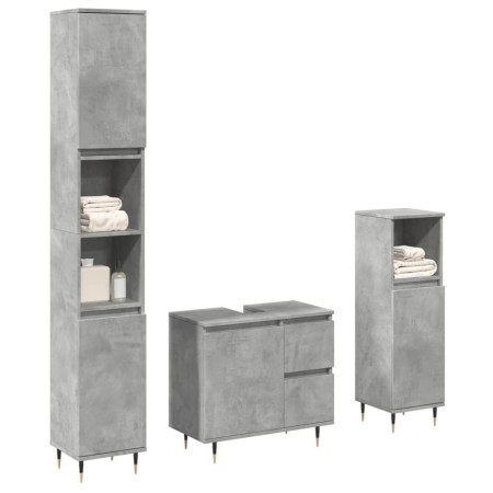 Bathroom furniture set, 2 pieces, gray plywood concrete | Foro24|Onlineshop| Casa, Jardín y Más Foro24.es