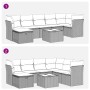 Gartensofa-Set und Kissen, 8-teilig, aus schwarzem Kunststoff-Rattan. | Foro24|Onlineshop| Casa, Jardín y Más Foro24.es