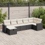 Gartensofa-Set, 7-teilig, mit schwarzen Polstern aus synthetischem Rattan | Foro24|Onlineshop| Casa, Jardín y Más Foro24.es