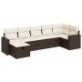 7-piece garden sofa set with brown PE rattan cushions by , Garden sets - Ref: Foro24-3325409, Price: 443,61 €, Discount: %