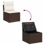 7-piece garden sofa set with brown PE rattan cushions by , Garden sets - Ref: Foro24-3325409, Price: 443,61 €, Discount: %