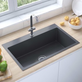 Handmade black stainless steel sink by vidaXL, Sinks - Ref: Foro24-51515, Price: 144,37 €, Discount: %