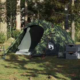 Waterproof camouflage tunnel tent for 3 people