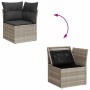 Garden sofa set 11 pieces and gray synthetic rattan cushions | Foro24|Onlineshop| Casa, Jardín y Más Foro24.es