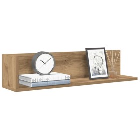 Wall shelves 2 units oak wood artisan