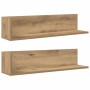 Wall shelves 2 units oak wood artisan 75x16.5x16.5 cm by , Shelves and shelves - Ref: Foro24-860039, Price: 35,13 €, Discount: %