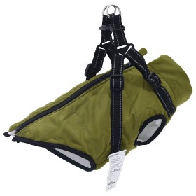 Dog coat with reflective waterproof harness size