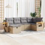 Gartensofa-Set mit 6-teiligen Kissen aus synthetischem Rattan in Beige. | Foro24|Onlineshop| Casa, Jardín y Más Foro24.es