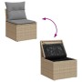 Gartensofa-Set mit 6-teiligen Kissen aus synthetischem Rattan in Beige. | Foro24|Onlineshop| Casa, Jardín y Más Foro24.es