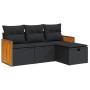 4-piece garden sofa set with black synthetic rattan cushions | Foro24|Onlineshop| Casa, Jardín y Más Foro24.es