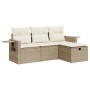 Gartensitzgruppe mit 4-teiligen Sofas und Kissen aus synthetischem Rattan in Beige. | Foro24|Onlineshop| Casa, Jardín y Más Foro24.es