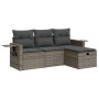 Garden sofa set 4 pieces with gray synthetic rattan cushions | Foro24|Onlineshop| Casa, Jardín y Más Foro24.es