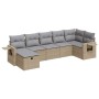 Garden set with 7 pieces of sofas and beige synthetic rattan cushions. | Foro24|Onlineshop| Casa, Jardín y Más Foro24.es