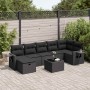 Gartensofa-Set und Kissen, 8-teilig, aus schwarzem Kunststoff-Rattan. | Foro24|Onlineshop| Casa, Jardín y Más Foro24.es