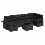 Garden sofa set with 8 pieces of black synthetic rattan and cushions. | Foro24|Onlineshop| Casa, Jardín y Más Foro24.es