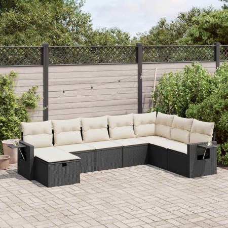 Garden sofa set with 8 pieces of black synthetic rattan and cushions. | Foro24|Onlineshop| Casa, Jardín y Más Foro24.es