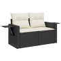 Gartensofa-Set und Kissen, 8-teilig, aus schwarzem Kunststoff-Rattan. | Foro24|Onlineshop| Casa, Jardín y Más Foro24.es