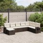 Set of 8-piece garden sofas and brown synthetic rattan cushions by , Garden sets - Ref: Foro24-3325539, Price: 501,84 €, Disc...