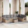 Garden sofa set with 9-piece synthetic rattan beige cushions. | Foro24|Onlineshop| Casa, Jardín y Más Foro24.es