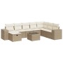 Garden sofa set with 9-piece synthetic rattan beige cushions. | Foro24|Onlineshop| Casa, Jardín y Más Foro24.es