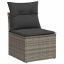 Gartensofagarnitur mit 9-teiligen Kissen aus grauem Kunststoff-Rattan | Foro24|Onlineshop| Casa, Jardín y Más Foro24.es