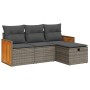 Garden sofa set 4 pieces with gray synthetic rattan cushions | Foro24|Onlineshop| Casa, Jardín y Más Foro24.es