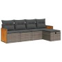 Garden sofa set with 5-piece synthetic rattan gray cushions | Foro24|Onlineshop| Casa, Jardín y Más Foro24.es