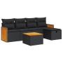 6-piece garden sofa set with black synthetic rattan cushions | Foro24|Onlineshop| Casa, Jardín y Más Foro24.es